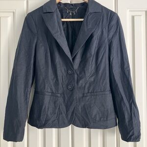 Bebe Wool Blend Charcoal Cropped Two Button Blazer Size 6
